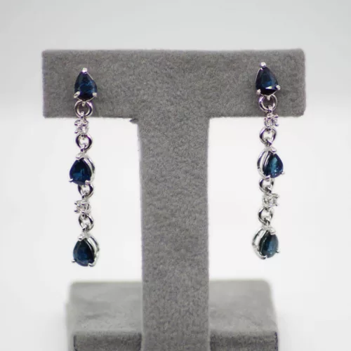 ORECCHINI CON BRILLANTI E ZAFFIRI </br> GIOX 43142