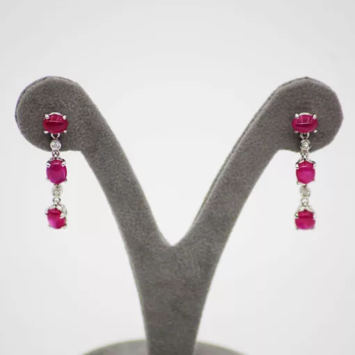 ORECCHINI CON BRILLANTI E RUBINI </br> SMOX 4566