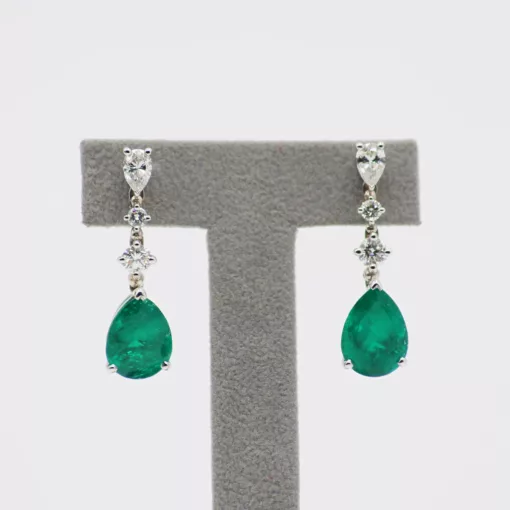 ORECCHINI CON DIAMANTI E SMERALDI </br>PTN 77830