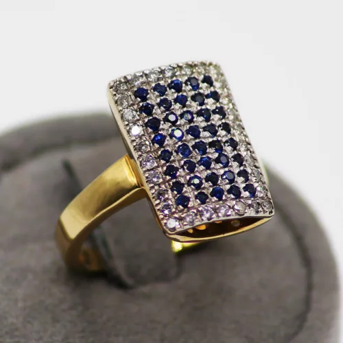 Alternative view of ANELLO CON PAVE' DI ZAFFIRI </br>TCOX 38318