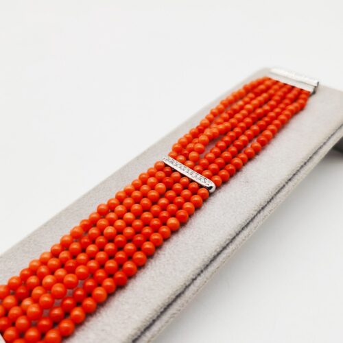 Alternative view of BRACCIALE 6 FILI CORALLO </br> SMOX 4870