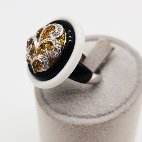 Alternative view of ANELLO ORO BIANCO CALCEDONIO </br> GPOX 20556