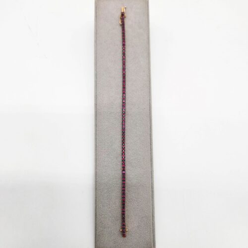 BRACCIALE TENNIS ORO ROSA CON RUBINI</br> TCN 119954