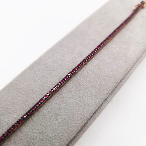Alternative view of BRACCIALE TENNIS ORO ROSA CON RUBINI</br> TCN 119954