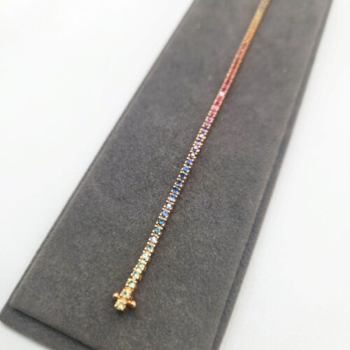 Alternative view of BRACCIALE TENNIS ORO ROSA CON CORINDONI</br> TCN 119971