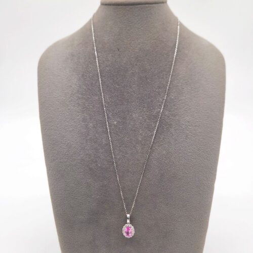Alternative view of COLLIER ORO BIANCO CON BRILLANTI E ZAFFIRI </br> TCN 119972
